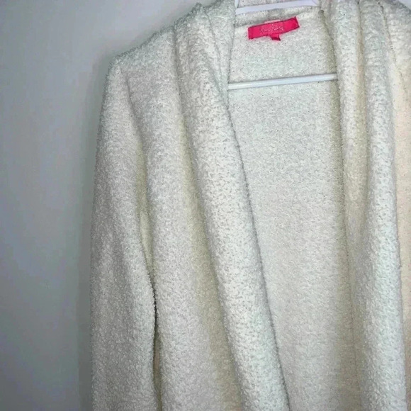 Lilly Pulitzer Basia Textured Cozy Cardigan in Coconut Cream Ivory - Picture 7 of 13